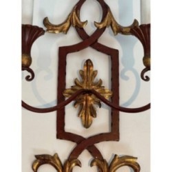 Paire Appliques Fer Forgé Acanthes Dorées, Vers 1940