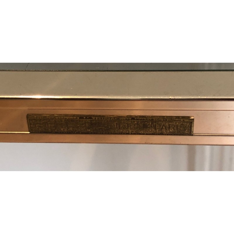 Console Plexiglass Métal Doré Pierre Vandel, Vers 1970