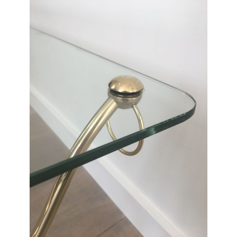 Table Basse Cols de Cygnes Laiton, Maison Jansen, Vers 1940