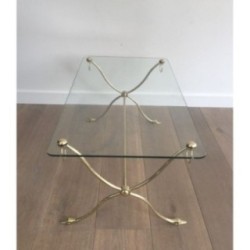 Table Basse Cols de Cygnes Laiton, Maison Jansen, Vers 1940