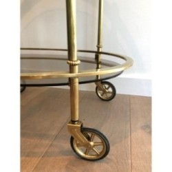 Brass Trolley Smoked Glass, Maison Jansen, Circa 1940
