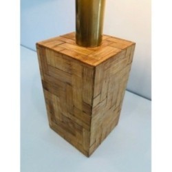 Lampe Marqueterie de Paille, Travail Français, Vers 1950