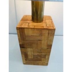 Straw Marquetry Lamp, French Production, Circa 1950