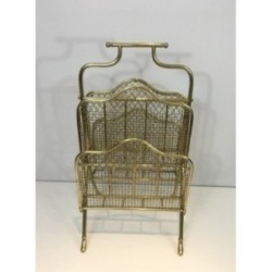 Neoclassical Brass Magazine Rack, Maison Jansen, c.1940
