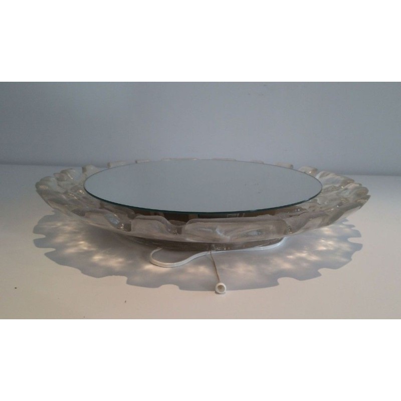 Miroir Eclairant Plastique Moulé Blanc, Années 1970