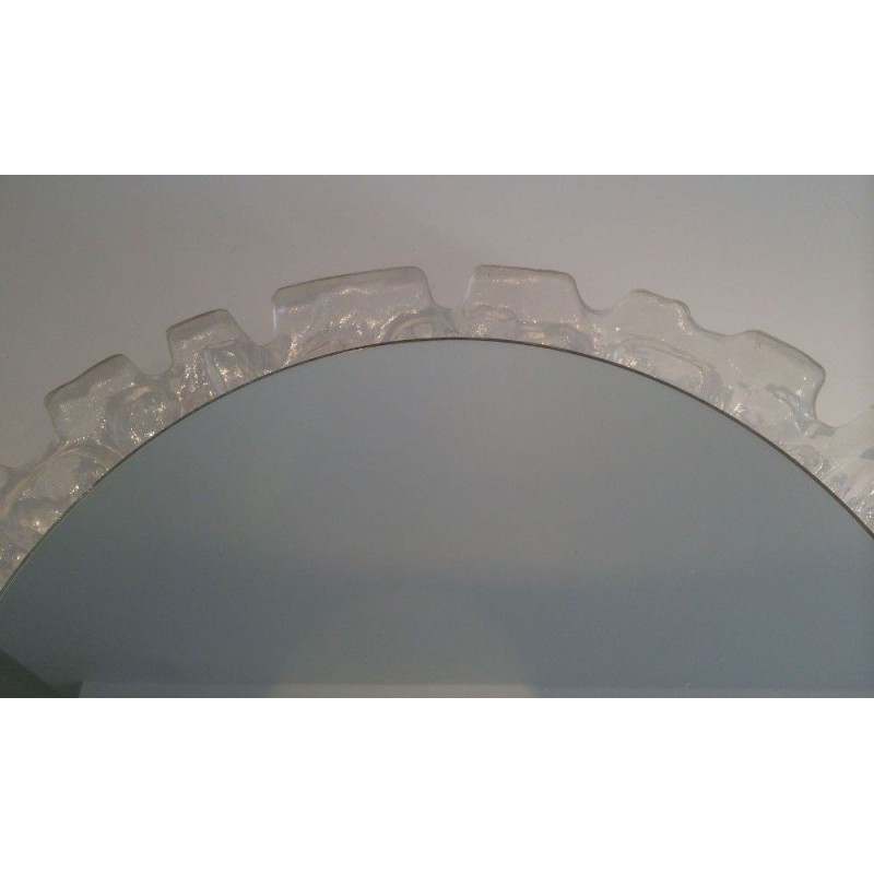 Illuminated Mirror Molded White Plastic, 1970s