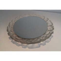 Illuminated Mirror Molded White Plastic, 1970s