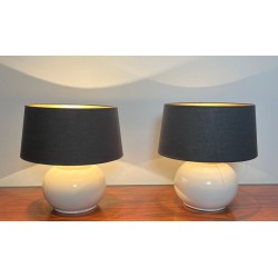 Pair of Mid-Century Ceramic Table Lamps, French Work, circa 1970