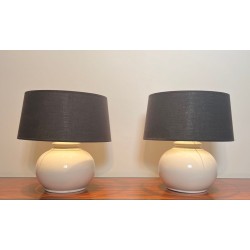 Pair of Mid-Century Ceramic Table Lamps, French Work, circa 1970
