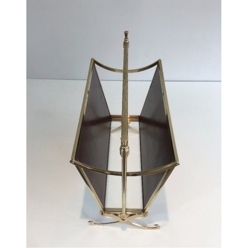 Paire Porte-Revues Acajou Laiton, Maison Jansen, Vers 1940