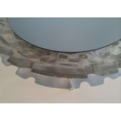 Miroir Eclairant Plastique Moulé Blanc, Vers 1970