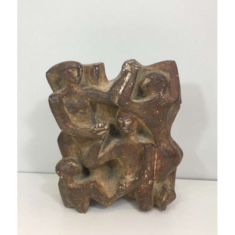 Plaster Sculpture 3 Figures Group 1950 | Maison BARROIS