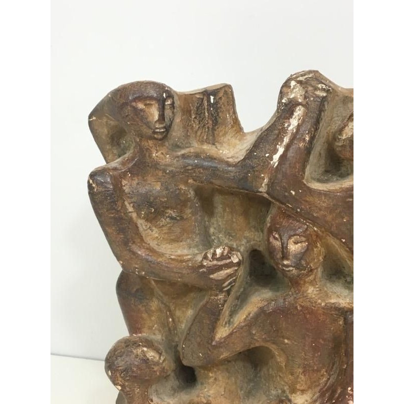 Plaster Sculpture 3 Figures Group 1950 | Maison BARROIS