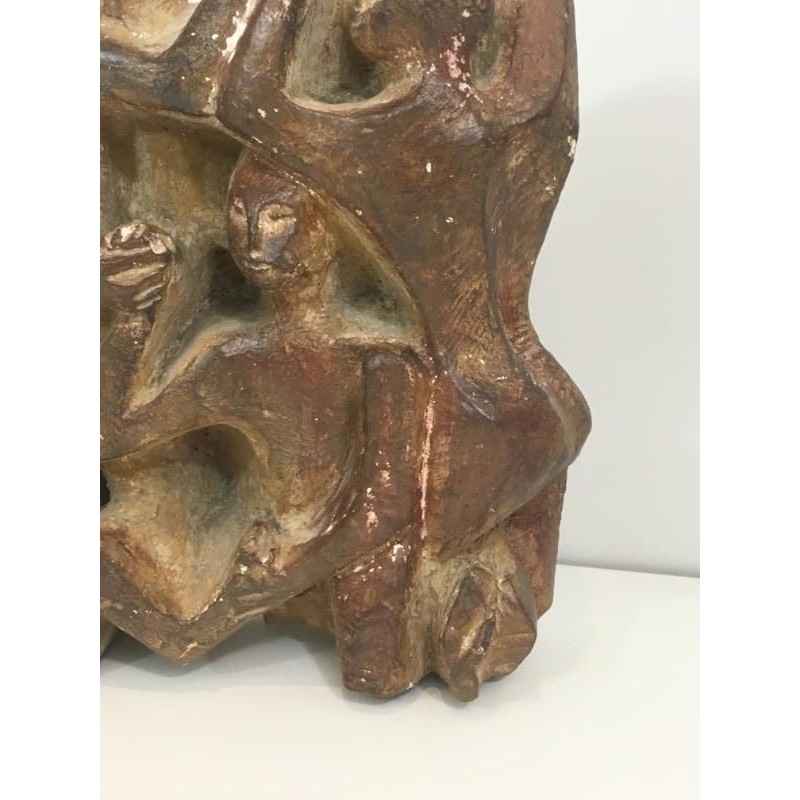 Plaster Sculpture 3 Figures Group 1950 | Maison BARROIS