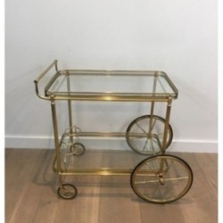 Neoclassical Brass Trolley Table 1940 | Maison BARROIS