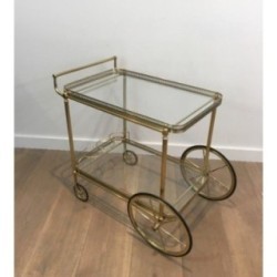 Neoclassical Brass Trolley Table 1940 | Maison BARROIS