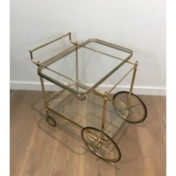 Neoclassical Brass Trolley Table 1940 | Maison BARROIS