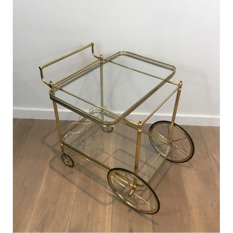 Neoclassical Brass Trolley Table 1940 | Maison BARROIS
