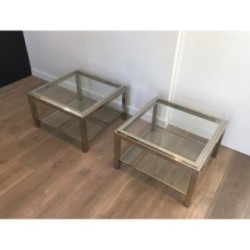 Important Chrome End Tables 1970 | Maison BARROIS