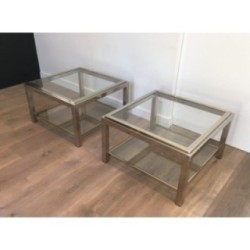 Important Chrome End Tables 1970 | Maison BARROIS