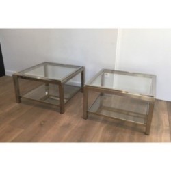 Important Chrome End Tables 1970 | Maison BARROIS