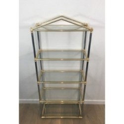 Neoclassical Shelf Silvered Gunmetal Gilt 1970 | Maison BARROIS