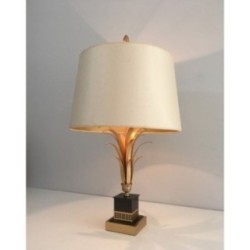 Lampe Ananas en Métal Doré et Laquée Noire. Dans le Goût de la Maison Charles