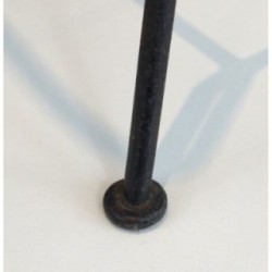 Magazine Rack Adnet Black Metal Brown Leather 1940 | Maison BARROIS