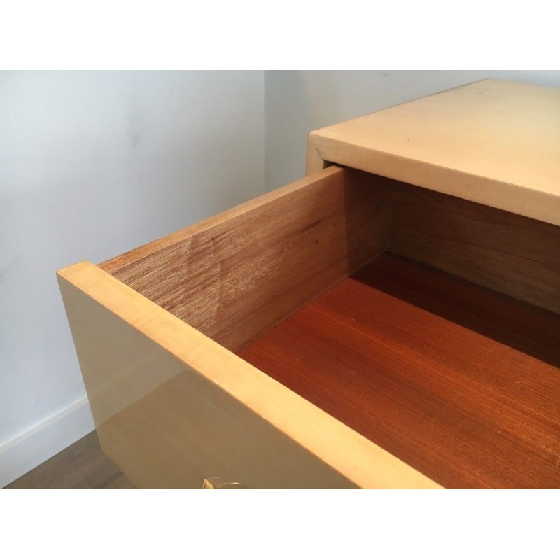 Commode Laque Coquille Acier Brossé Knoll 1970 | Maison BARROIS