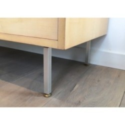 Eggshell Lacquered Chest Brushed Steel Knoll 1970 | Maison BARROIS