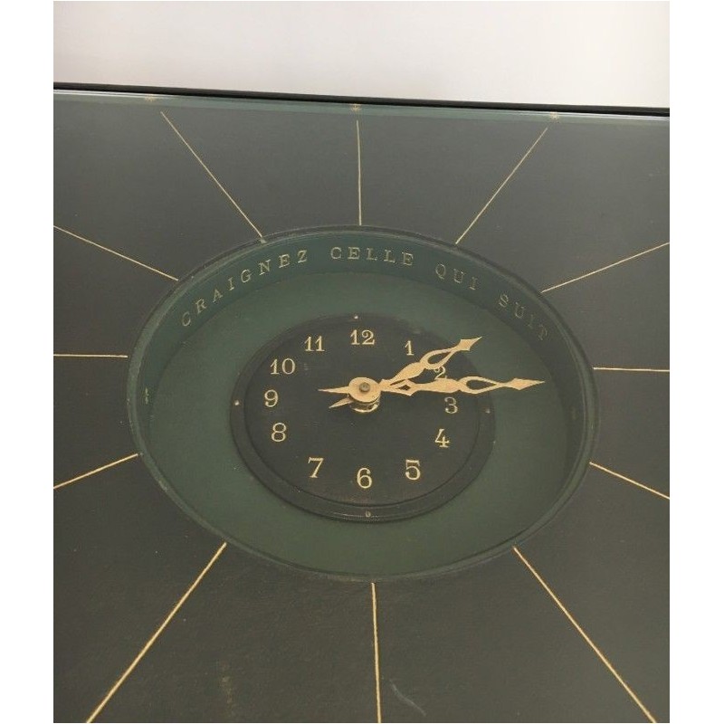 Pendulum Table Leather Brass Adnet 1950 | Maison BARROIS