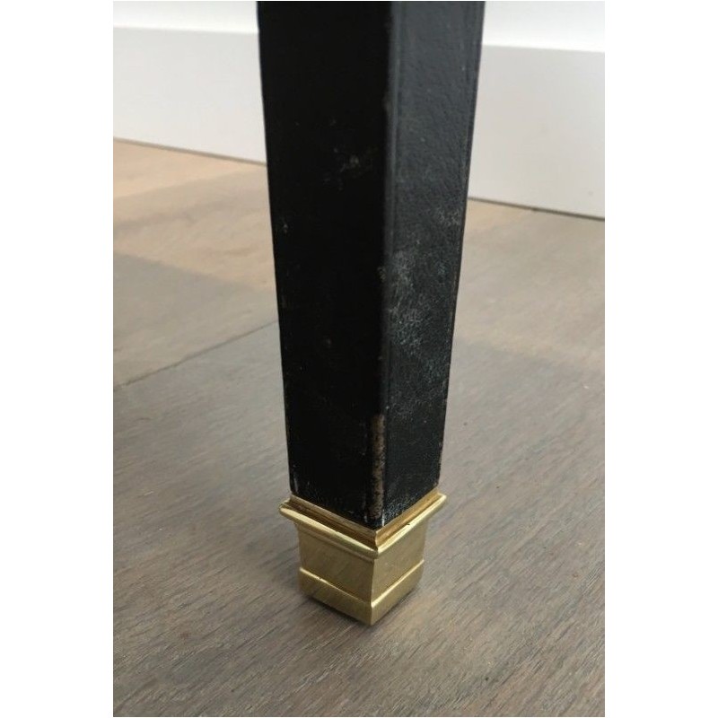 Pendulum Table Leather Brass Adnet 1950 | Maison BARROIS