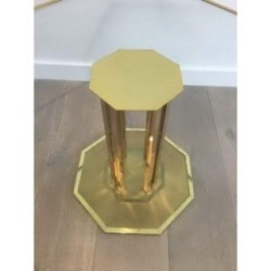 Table Basse Design en Laiton et Verre