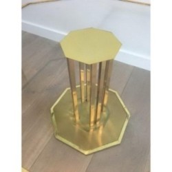 Table Basse Design en Laiton et Verre