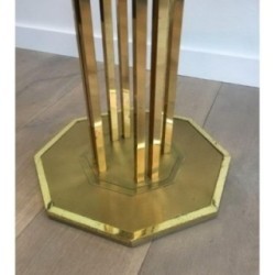 Table Basse Design en Laiton et Verre