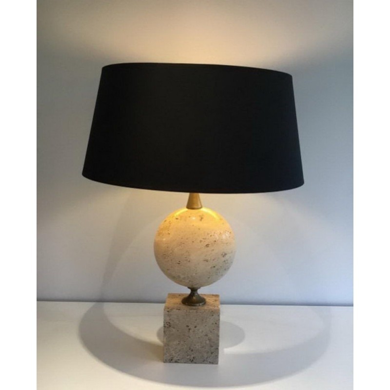 Grande Lampe en Travertin. Philippe Barbier