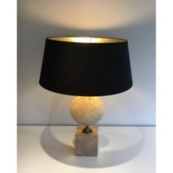 Grande Lampe en Travertin. Philippe Barbier