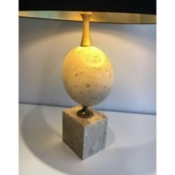 Grande Lampe en Travertin. Philippe Barbier