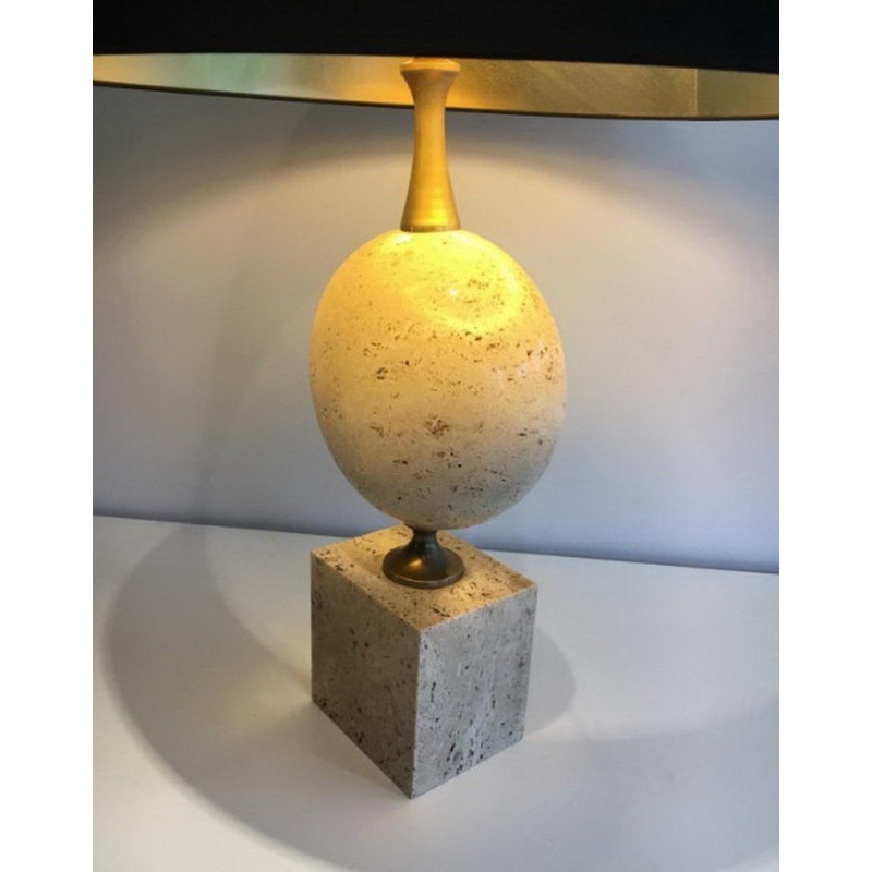 Grande Lampe en Travertin. Philippe Barbier