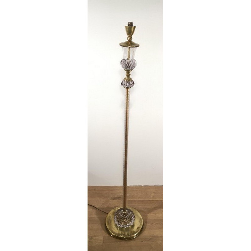 Lampadaire de Parquet en Verre de Murano. Attribué à Barovier & Toso