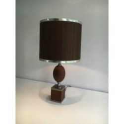 Lampe Oeuf en Bois et Acier Brossé