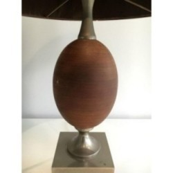 Lampe Oeuf en Bois et Acier Brossé
