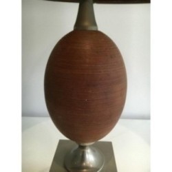 Lampe Oeuf en Bois et Acier Brossé