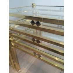 Suite de 3 Tables Gigognes en Laiton