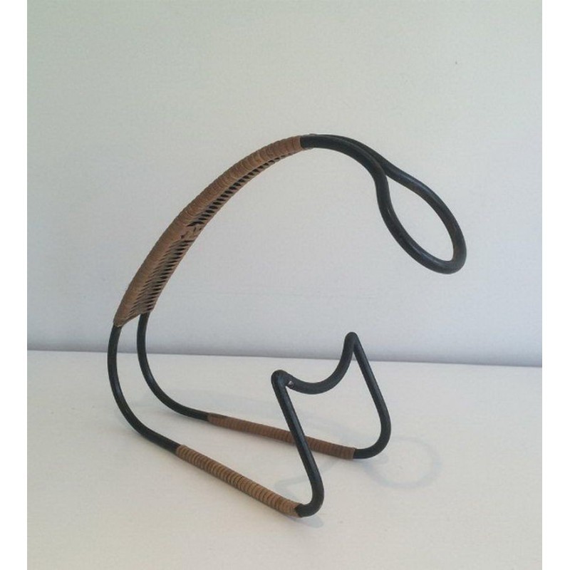 Porte-Bouteille Métal Laqué Rotin 1960 | Maison BARROIS