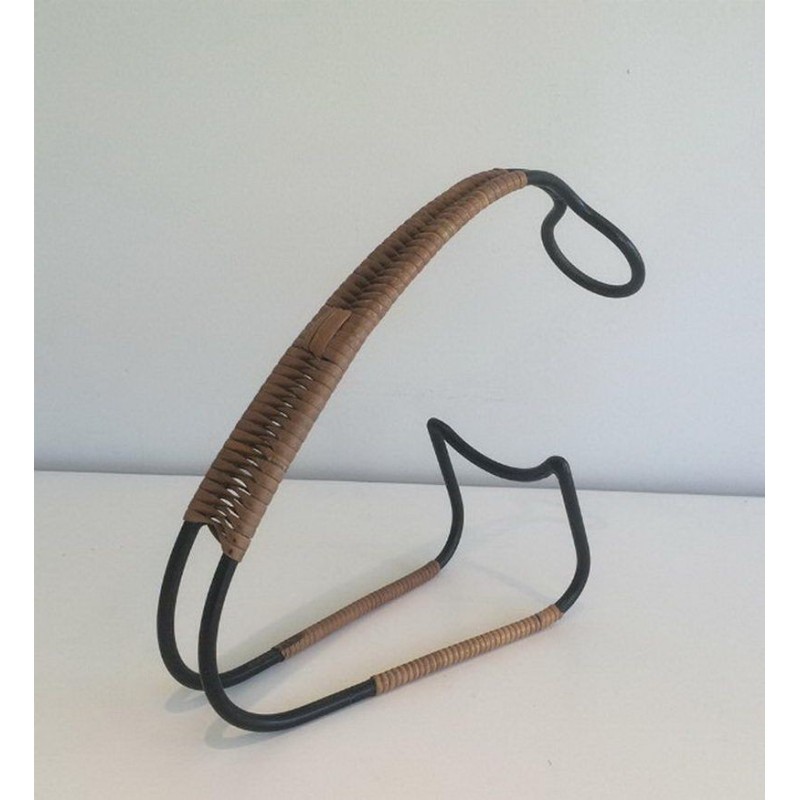 Lacquered Metal Rattan Bottle Holder 1960 | Maison BARROIS