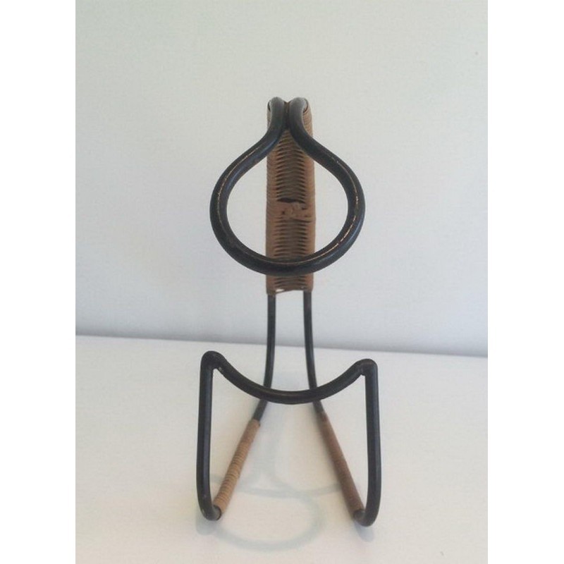 Lacquered Metal Rattan Bottle Holder 1960 | Maison BARROIS