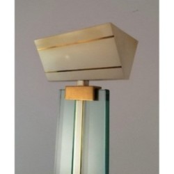 Floor Lamp Glass Brass Lacquered Metal 1970 | Maison BARROIS