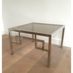 Paire de bouts de canapé design chromés