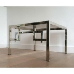 Paire de bouts de canapé design chromés